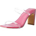 The Drop Damen Avery Square Toe Two Strap High Heeled Sandal, Pink Transparent, 43