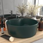 Dunkelgrüne Runde Handwaschbecken & Gäste-WC-Waschtische matt aus Keramik 