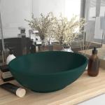 Dunkelgrüne Ovale Handwaschbecken & Gäste-WC-Waschtische matt aus Keramik 