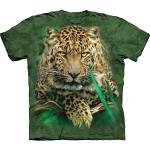 Grüne Animal-Print The Mountain Oeko-Tex T-Shirts mit Leopard-Motiv für Herren Größe S 