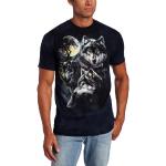 The Mountain Moon Wolves Collage T-Shirt für Erwachsene, Blau, Größe M