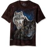 Schwarze The Mountain Bio T-Shirts mit Wolfmotiv für Herren Größe XL 