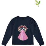 Reduzierte Dunkelblaue Langärmelige Rundhals-Ausschnitt Longsleeves für Kinder & Kinderlangarmshirts aus Baumwolle für Mädchen Größe 98 