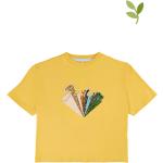 Reduzierte Gelbe Bio Rundhals-Ausschnitt Printed Shirts für Kinder & Druck-Shirts für Kinder aus Baumwolle für Mädchen Größe 134 
