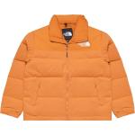 Orange Bestickte The North Face Nuptse Kinderkapuzenjacken mit Klettverschluss Größe 92 für den für den Winter 