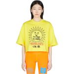 Reduzierte Gelbe The North Face T-Shirts aus Baumwolle für Damen Größe XL 