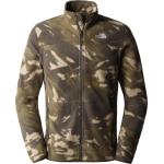 The North Face Mens 100 Glacier Full Zip new taupe green snowcap mountains print (94Y) XS