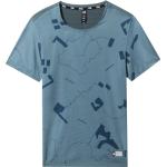 Reduzierte Blaue Gestreifte Kurzärmelige The North Face T-Shirts aus Polyester für Herren Größe S 