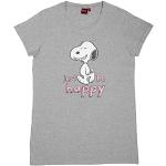 Graue Oversize Kurzärmelige United Labels Die Peanuts Snoopy T-Shirts für Damen Größe S 