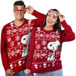 Reduzierte Rote United Labels Die Peanuts Snoopy Strickpullover für Herren Größe XL Weihnachten für den für den Winter 