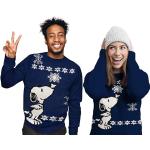 Reduzierte Blaue United Labels Die Peanuts Snoopy Strickpullover für Herren Größe XL Weihnachten für den für den Winter 
