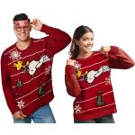 Reduzierte Rote United Labels Die Peanuts Snoopy Strickpullover für Herren Größe XL Weihnachten für den für den Winter 