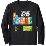 Schwarze Langärmelige Star Wars T-Shirts mit Periodensystem-Motiv für Herren Größe S 