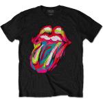 Schwarze Unifarbene Kurzärmelige Rolling Stones Herrenbandshirts Größe L 