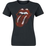 Schwarze Rolling Stones Rundhals-Ausschnitt Damenbandshirts Größe XXL für Festivals 