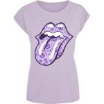 Lila Blumenmuster Rolling Stones Damenfanshirts Größe M für Festivals 