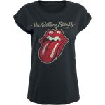 Schwarze Rolling Stones Rundhals-Ausschnitt Damenbandshirts Größe XXL für Festivals 