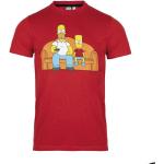 The Simpsons Homer Bart Herren kurzarm T-Shirt Shirt – Rot / L