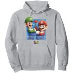 Graue Super Mario Mario Herrenhoodies & Herrenkapuzenpullover Größe S 