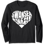 The Swans Heart - Swansea Fan Typografie Design Langarmshirt