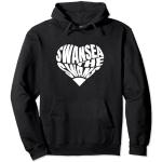 The Swans Heart - Swansea Fan Typografie Design Pullover Hoodie