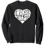 The Swans Heart - Swansea Fan Typografie Design Sweatshirt