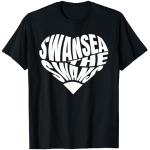 The Swans Heart - Swansea Fan Typografie Design T-Shirt