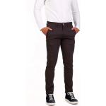 Reduzierte Anthrazitfarbene Unifarbene Chino mit Reißverschluss aus Baumwolle für Herren Übergrößen 