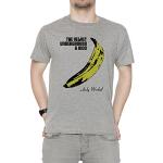 The Velvet Underground Herren T-Shirt Rundhals Grau Kurzarm Größe L Men's Grey Large Size L