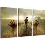 The Walking Dead Motiv, 3-teilig auf Leinwand (Gesamtformat: 120x80 cm), Hochwertiger Kunstdruck als Wandbild. Billiger als EIN Ölbild Achtung KEIN Poster oder Plakat