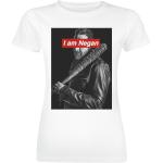 The Walking Dead T-Shirt - I Am Negan - S bis L - für Damen - Größe M - weiß - Lizenzierter Fanartikel