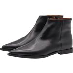 Schwarze Elegante Thea Mika Spitze Ankle Boots & Klassische Stiefeletten mit Reißverschluss aus Leder für Damen Größe 38 