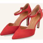 Rote Thea Mika High Heels & Stiletto-Pumps in Schmalweite aus Veloursleder für Damen Größe 40 