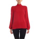 THEORY Damen Bluse Classic Mock Nk Elegant Solide Rot Größe M J0802506