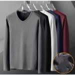 Schwarze Langärmelige Langarm-Unterhemden aus Polyester für Herren Größe 5 XL für den für den Herbst 