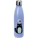 Puckator Thermosflasche aus Edelstahl, 500 ml, Design Katze, schwarz, fein.