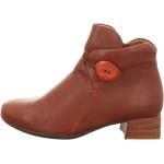 Schokoladenbraune Think! Ankle Boots & Klassische Stiefeletten mit Knopf aus Nappaleder für Damen 