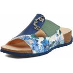 Reduzierte Blaue Blumenmuster Damenclogs & Damenpantoletten mit Klettverschluss in Breitweite leicht Größe 39 