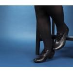 Reduzierte Schwarze Karree Damenpumps in Breitweite aus Leder leicht Größe 42,5 mit Absatzhöhe bis 3cm 