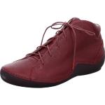 Rote Unifarbene Think! Kapsl Runde Nachhaltige Plateauabsatz Ankle Boots & Klassische Stiefeletten mit Schnürsenkel aus Leder für Damen Größe 39,5 