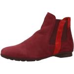 Reduzierte Rote Casual Think! Runde Nachhaltige Blockabsatz Ankle Boots & Klassische Stiefeletten in Normalweite aus Nubukleder für Damen 