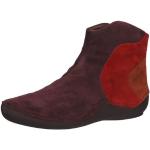 Reduzierte Rote Casual Think! Runde Nachhaltige Blockabsatz Ankle Boots & Klassische Stiefeletten mit Reißverschluss in Normalweite aus Veloursleder für Damen Größe 39,5 