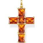 Orange Sterne Thomas Sabo Kreuzanhänger vergoldet für Damen 