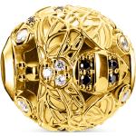 Schwarze Thomas Sabo Beads vergoldet aus Silber für Damen 