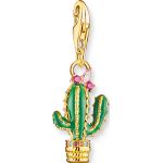 Pinke Geflochtene Thomas Sabo Charms mit Kaktus-Motiv vergoldet aus Gelbgold für Damen 