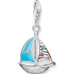 Hellblaue Thomas Sabo Charms mit Boot-Motiv poliert aus Silber mit Türkis für Damen 