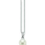 Reduzierte Silberne Thomas Sabo Silberketten mit Namen glänzend aus Silber mit Echte Perle für Damen 