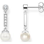Reduzierte Silberne Thomas Sabo Perlenohrstecker aus Silber mit Echte Perle für Damen 