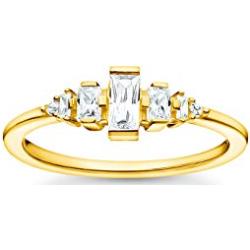 THOMAS SABO Damen Ring weiße Steine vergoldetes Silber TR2347-414-14-54