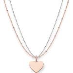 Silberne Thomas Sabo Zweireihige Halsketten & Mehrlagige Halsketten vergoldet aus Rosegold graviert für Damen zum Valentinstag 